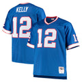 B.Bills #12 Jim Kelly Player Royal Mitchell & Ness Big & Tall 1990 Retired Replica Limited Gdoa Stitched Jerseys
