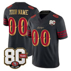 Custom SF.49ers Black Limited 80th Rivalries Collection Home Game Any Name & Numbers Gdoa Stitched Jerseys