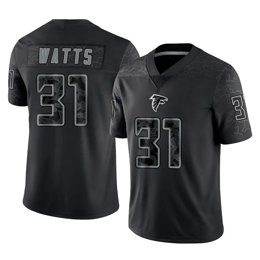 A.Falcons #31 Xavier Watts Player Black RFLCTV Limited Game Gdoa Stitched Jerseys