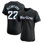 M.Marlins #22 Sandy Alcantara Player Black Vapor Home Limited Elite Fdoa Stitched Jerseys
