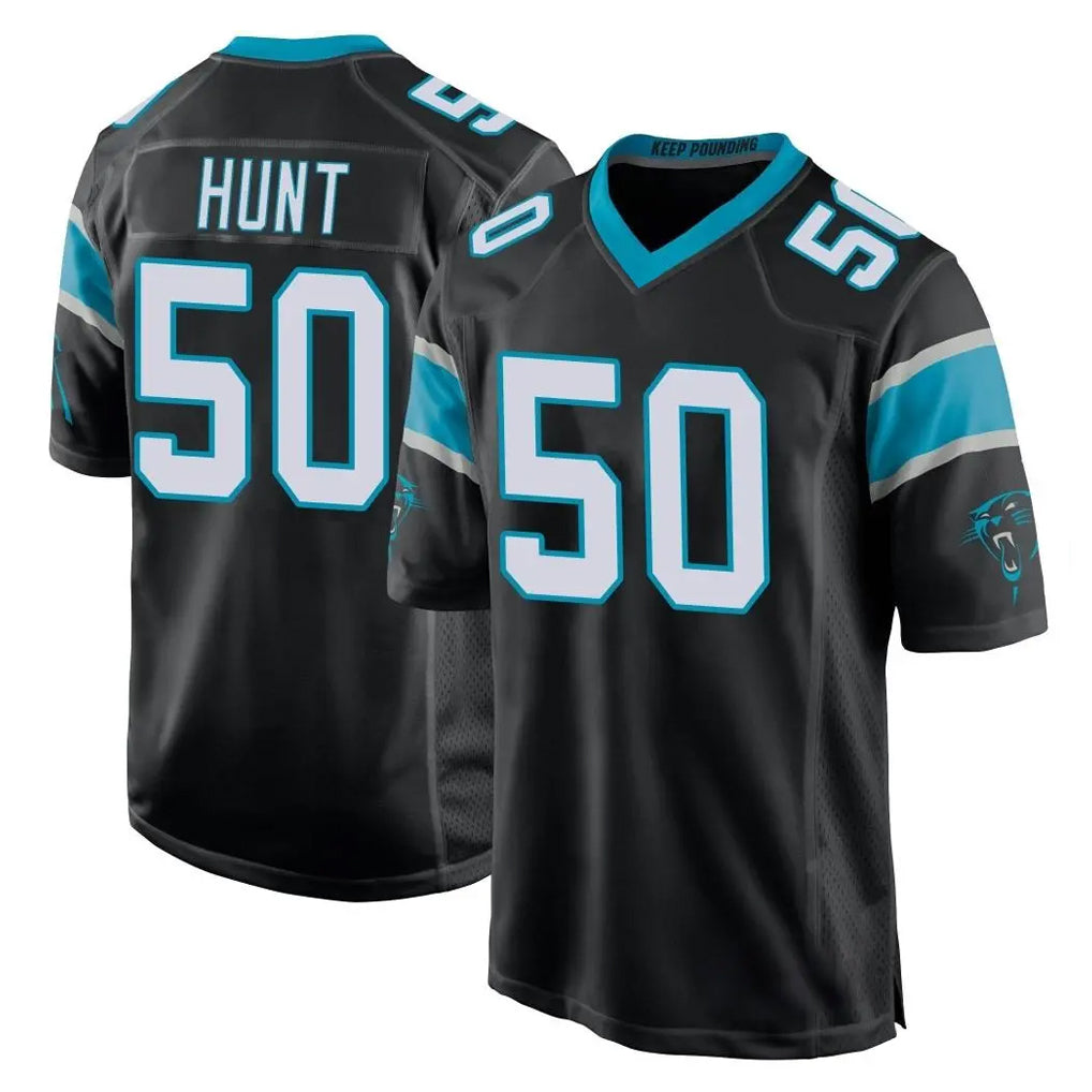 C.Panthers #50 Robert Hunt Player Black Game Gdoa Stitched Jerseys