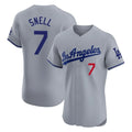 LA.Dodgers #7 Blake Snell Player Gray Limited Elite Home Fdoa Stitched Jerseys