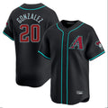 A.Diamondbacks #20 Luis Gonzalez Player Black Limited Home Game Gdoa Stitched Jerseys