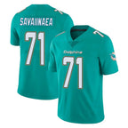 M.Dolphins #71 Jonah Savaiinaea Player Aqua Limited Vapor Untouchable Home Game Gdoa Stitched Jerseys