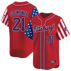 P.Pirates #21 Roberto Clemente Player Red 2025 Independence Day Vapor Premier Limited Fdoa Stitched Jerseys