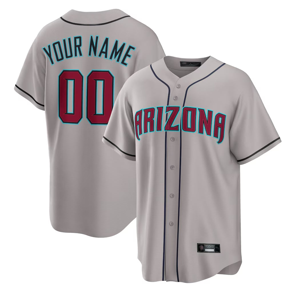 Custom A.Diamondbacks Gray Home Game Any name & number Gdoa Stitched Jerseys