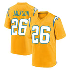 LA.Chargers #26 Donte Jackson Player Gold Home Game Stitched Jerseys