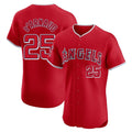 LA.Angels #25 Travis d'Arnaud Player Red Home Limited Elite Fdoa Stitched Jerseys