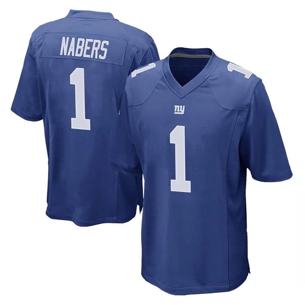 NY.Giants #1 Malik Nabers Player Royal Home Game Gdoa Stitched Jerseys