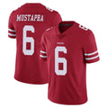 SF.49ers #6 Malik Mustapha Player Red Limited Vapor Untouchable Home Game Gdoa Stitched Jerseys