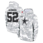 D.Cowboys #52 Tyler Booker Player Arctic Camo Salute to Service Hoodies Limited Game Gdoa Stitched Jerseys
