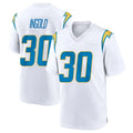 LA.Chargers #30 Alec Ingold Player White Home Game Gdoa Stitched Jerseys