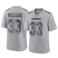 D.Cowboys #33 Javonte Williams Player Gray Atmosphere Fashion Home Game Gdoa Stitched Jerseys