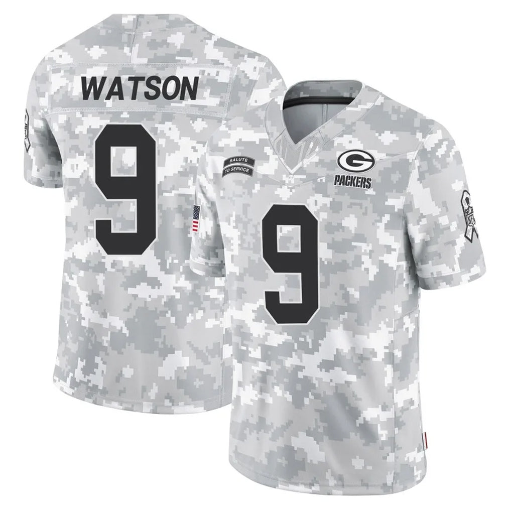GB.Packers #9 Christian Watson Player Arctic Camo Salute To Service Limited Gdoa Stitched Jerseys