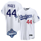 LA.Dodgers #44 Andy Pages Player White World Series Meet Home Game Fdoa Stitched Jerseys