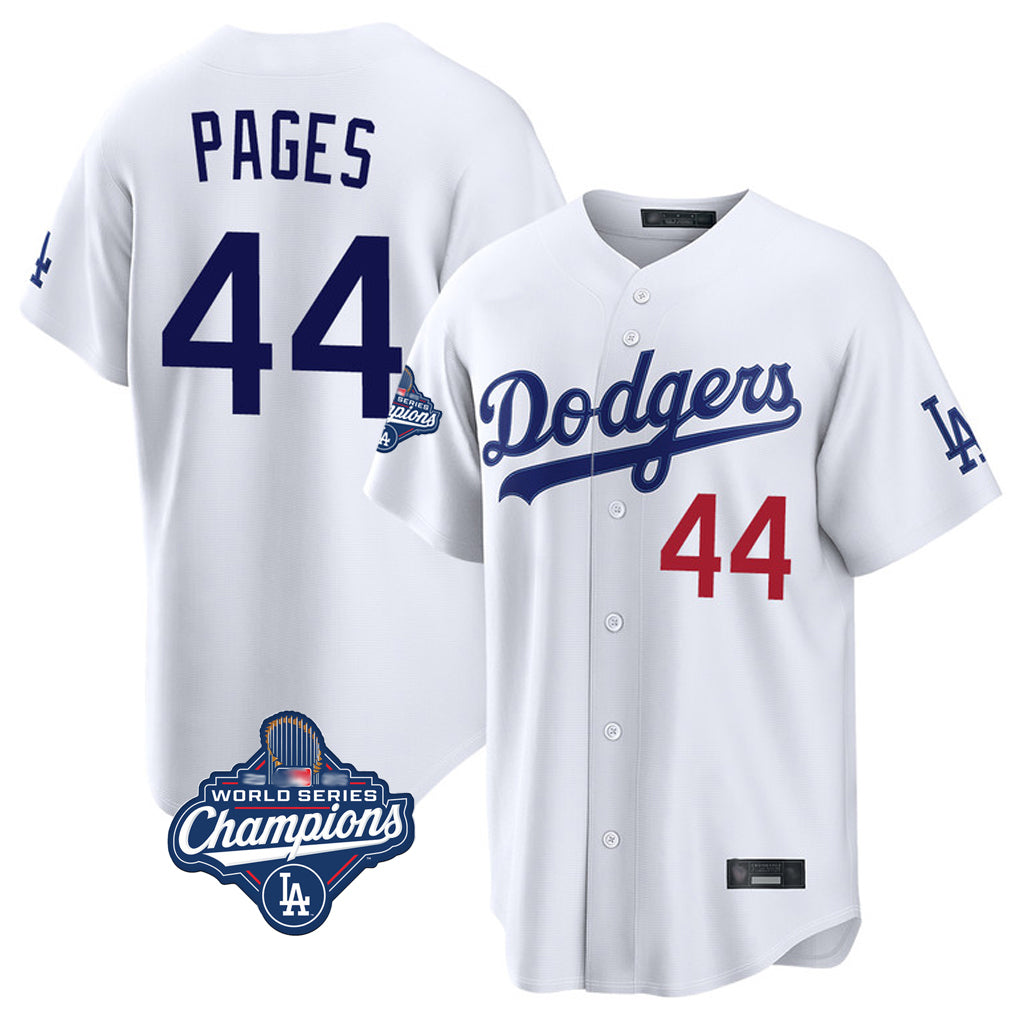 LA.Dodgers #44 Andy Pages Player White World Series Meet Home Game Fdoa Stitched Jerseys