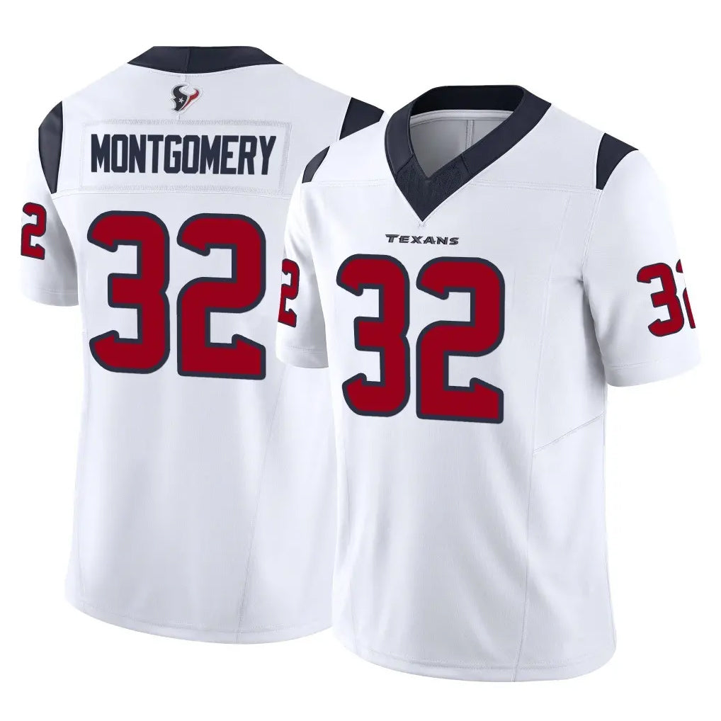 H.Texans #32 David Montgomery Player White Limited Vapor F.U.S.E. Home Game Gdoa Stitched Jerseys