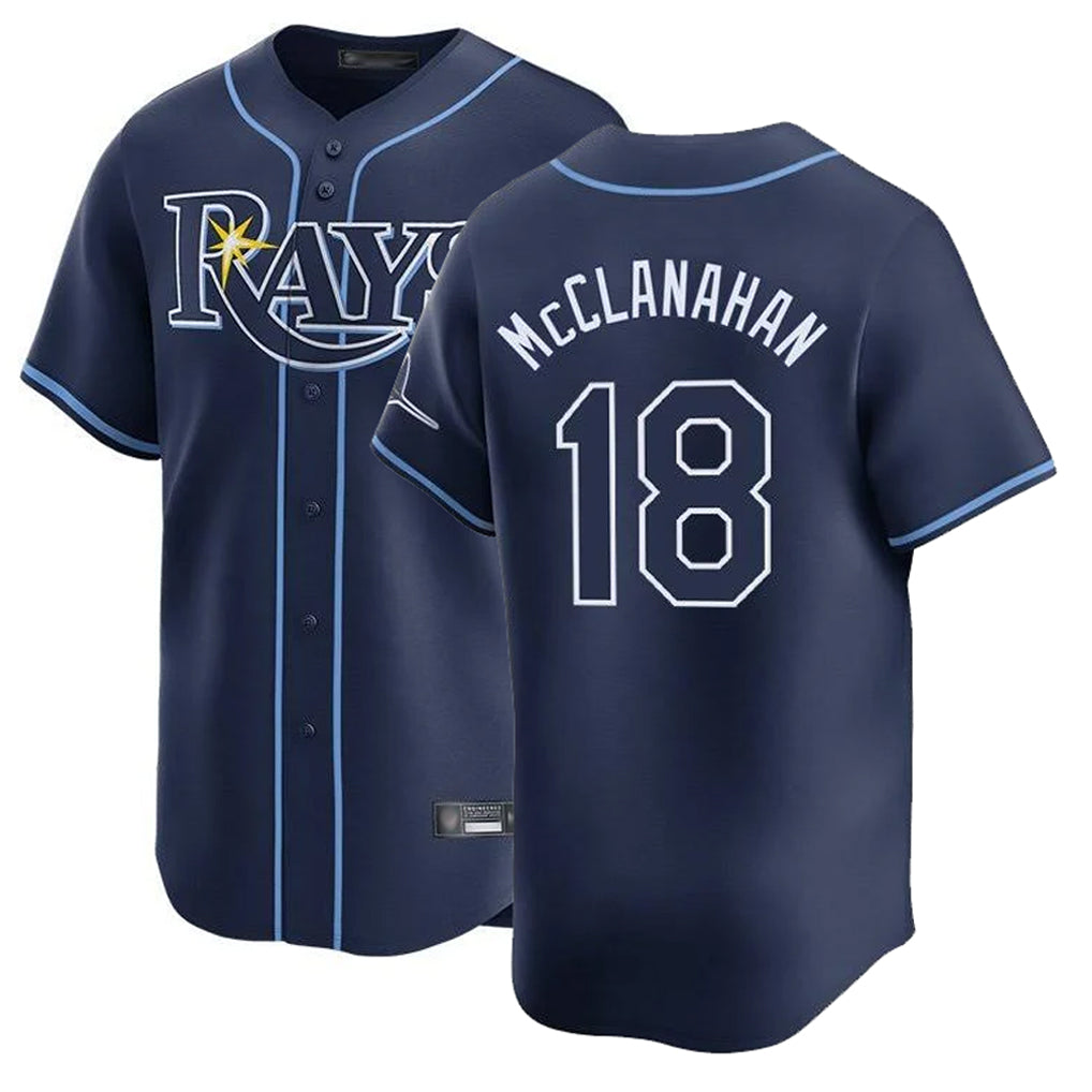 T.Bay Rays #18 Shane McClanahan Player Navy Home Limited Fdoa Stitched Jerseys