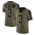 J.Jaguars #3 Jakobi Meyers Player Olive Salute To Service Limited Game Gdoa Stitched Jerseys