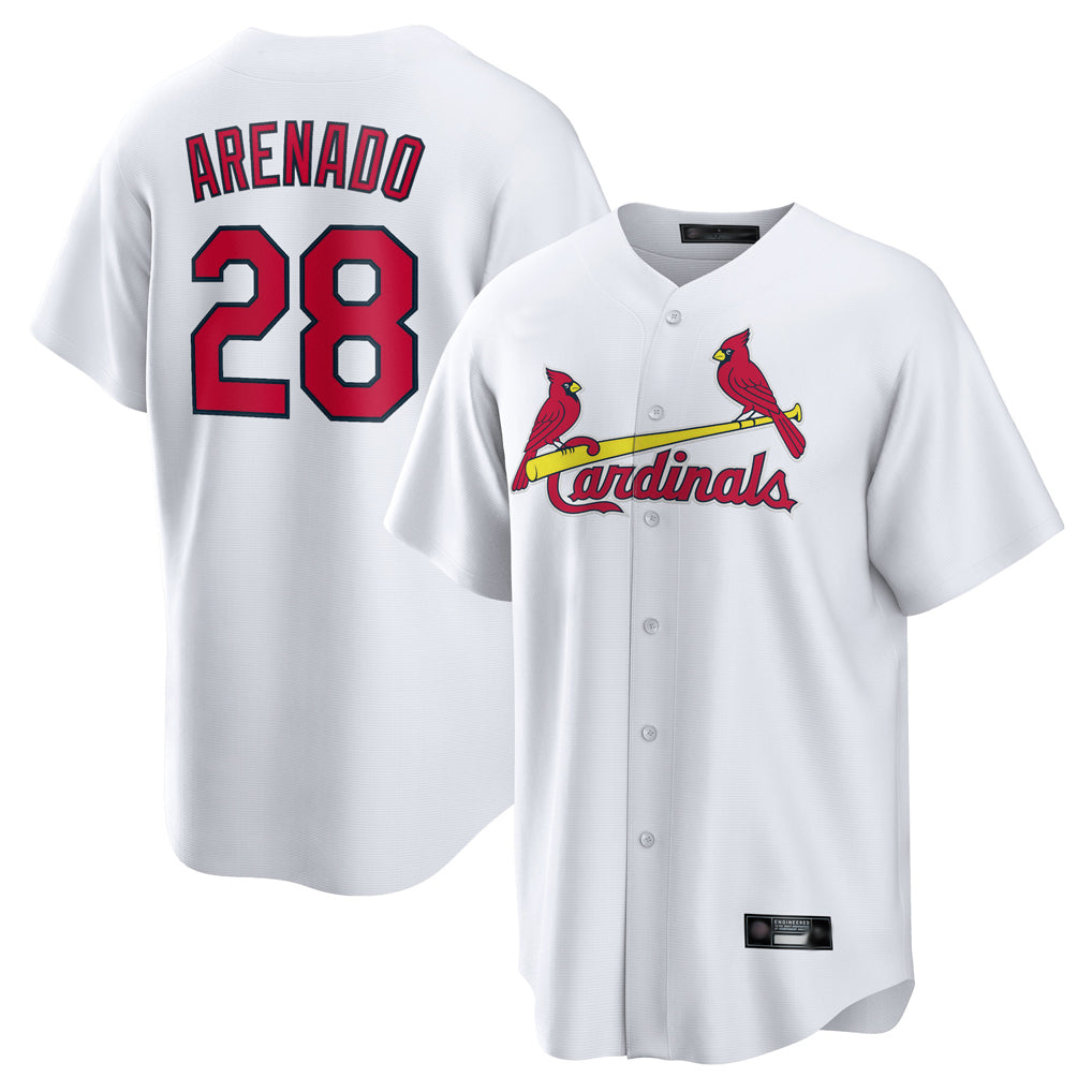 St. Louis Cardinals #28 Nolan Arenado Player White Home Game Fdoa Stitched Jerseys
