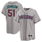A.Diamondbacks #51 Randy Johnson Player Gray Road Home Game Gdoa Stitched Jerseys