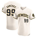 M.Brewers #99 Gary Sanchez Player Cream Home Limited Elite Fdoa Stitched Jerseys