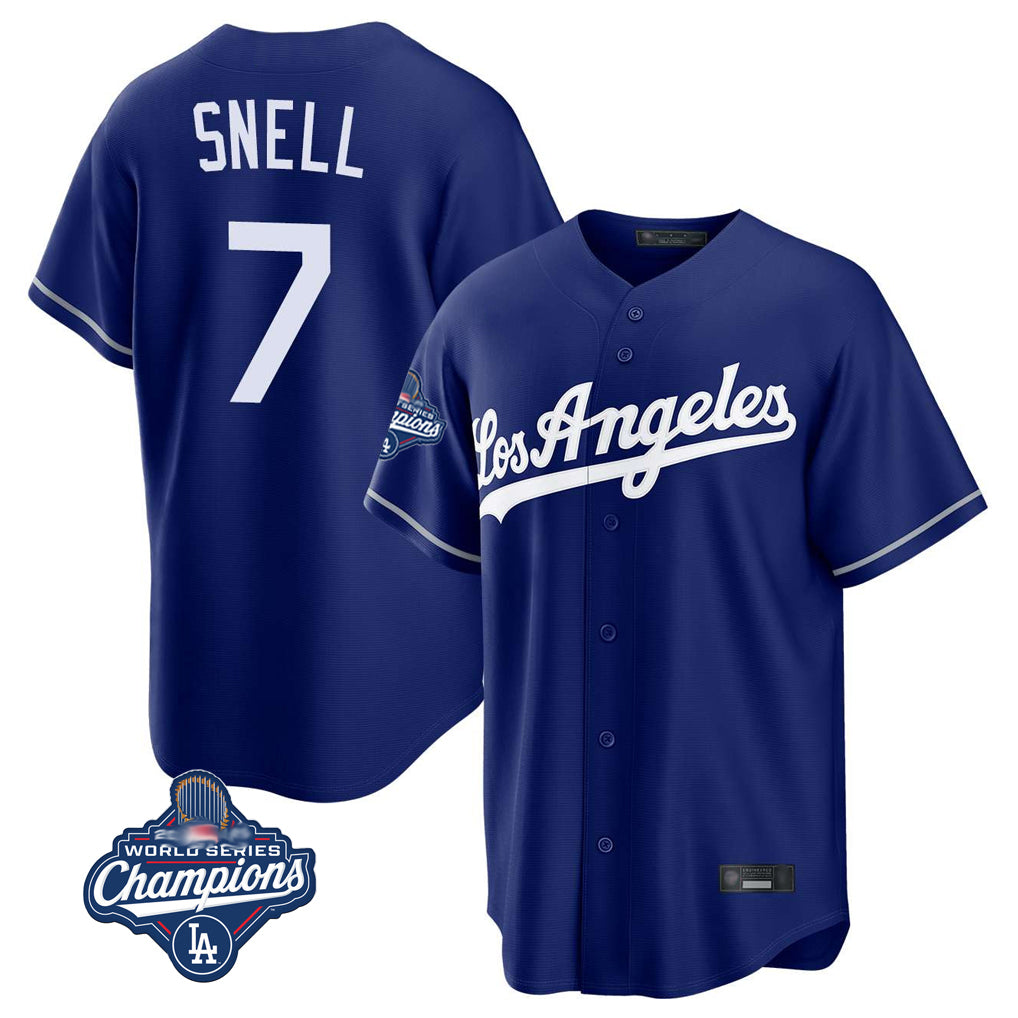 LA.Dodgers #7 Blake Snell Player Royal Game World Series Meet Fdoa Stitched Jerseys