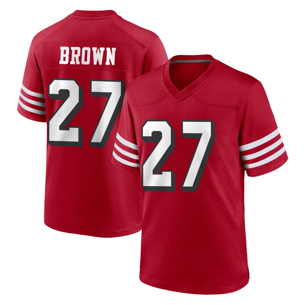 SF.49ers #27 Ji'Ayir Brown Player Red Limited Alternate Home Game Gdoa Stitched Jerseys