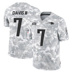 NE.Patriots #7 Carlton Davis III Player Arctic Camo Salute To Service Limited Game Gdoa Stitched Jerseys