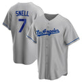 LA.Dodgers #7 Blake Snell Player Gray Road Game Fdoa Stitched Jerseys