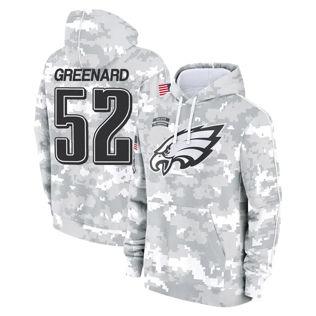 P.Eagles #52 Jonathan Greenard Player Arctic Camo Salute to Service Pullover Hoodies Limited Game Gdoa Stitched Jerseys