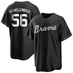 A.Braves #56 Spencer Schwellenbach Player Black Home Game Gdoa Stitched Jerseys