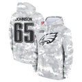 P.Eagles #65 Lane Johnson Player Arctic Camo Salute to Service Pullover Hoodies Limited Game Gdoa Stitched Jerseys