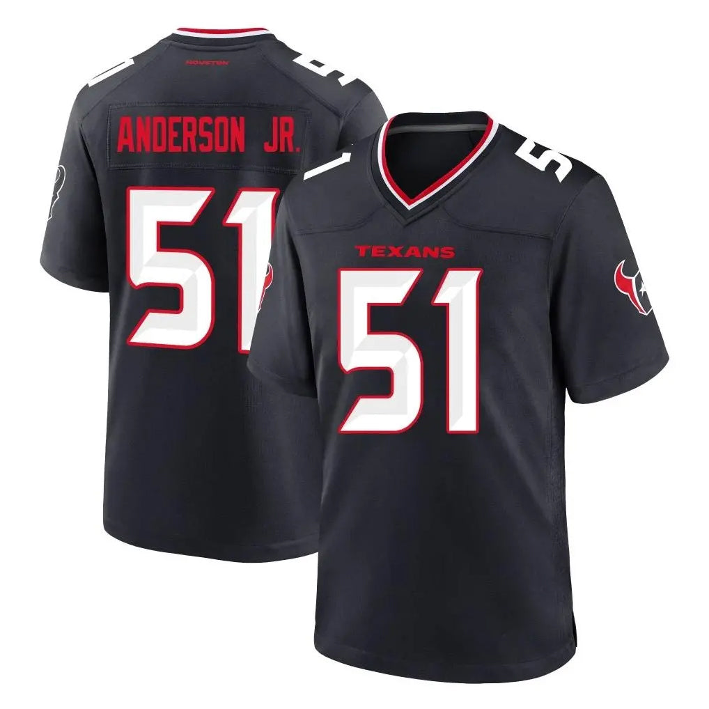 H.Texans #51 Will Anderson Jr. Player Navy Team Home Game Gdoa Stitched Jerseys