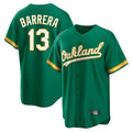 Athletics #13 Luis Barrera Player Kelly Green Home Game Gdoa Stitched Jerseys