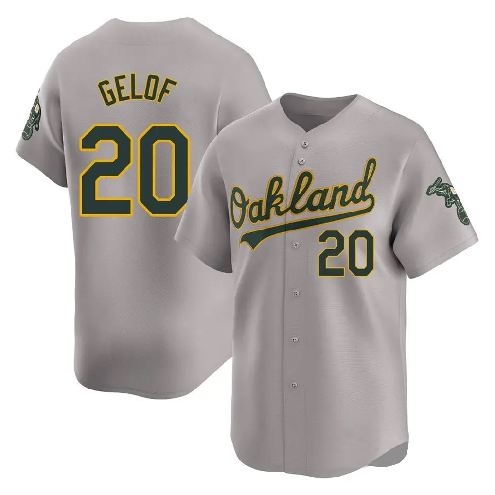 Athletics #20 Zack Gelof Player Gray Road Limited Home Game Gdoa Stitched Jerseys