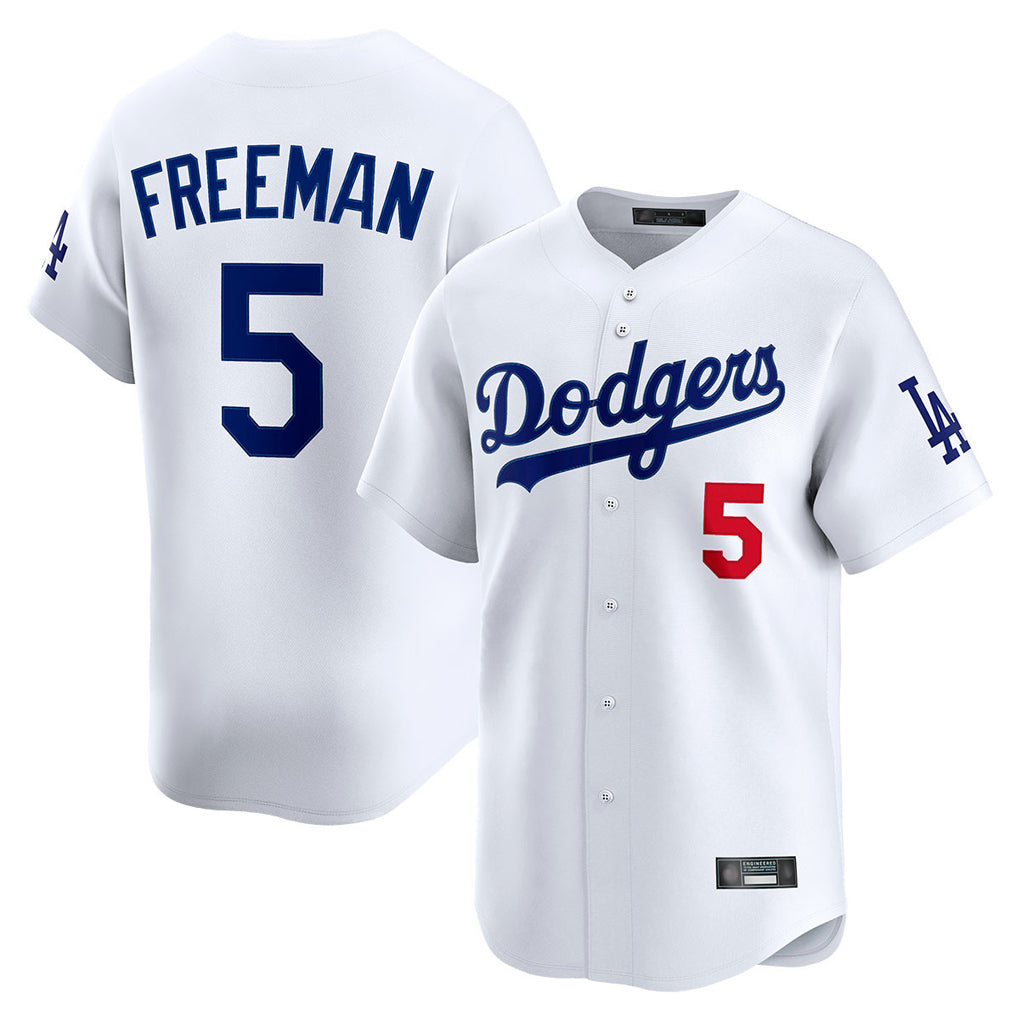 LA.Dodgers #5 Freddie Freeman Player White Limited Home Fdoa Stitched Jerseys