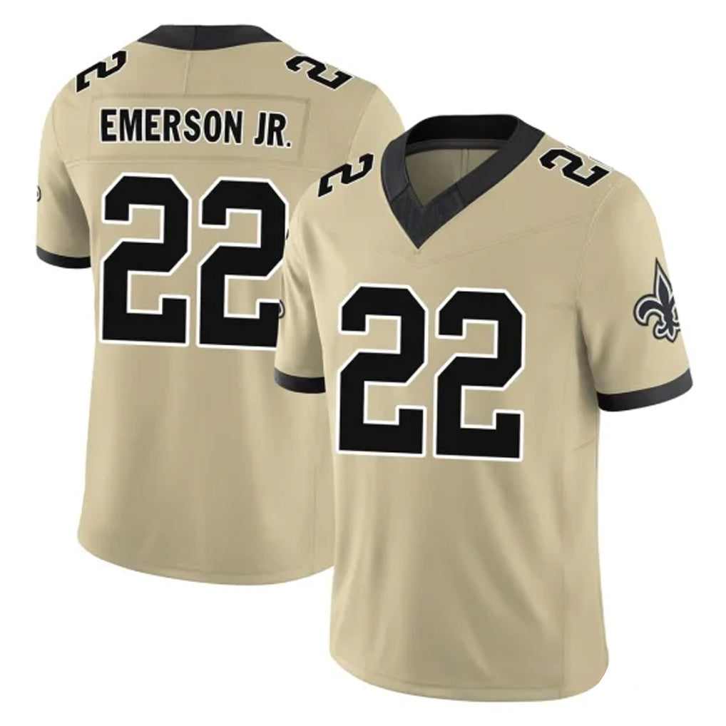 NO.Saints #22 Martin Emerson Jr. Player Gold Limited Vapor F.U.S.E. Home Game Gdoa Stitched Jerseys