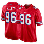 B.Bills #96 Deone Walker Player Red Home Game Gdoa Stitched Jerseys
