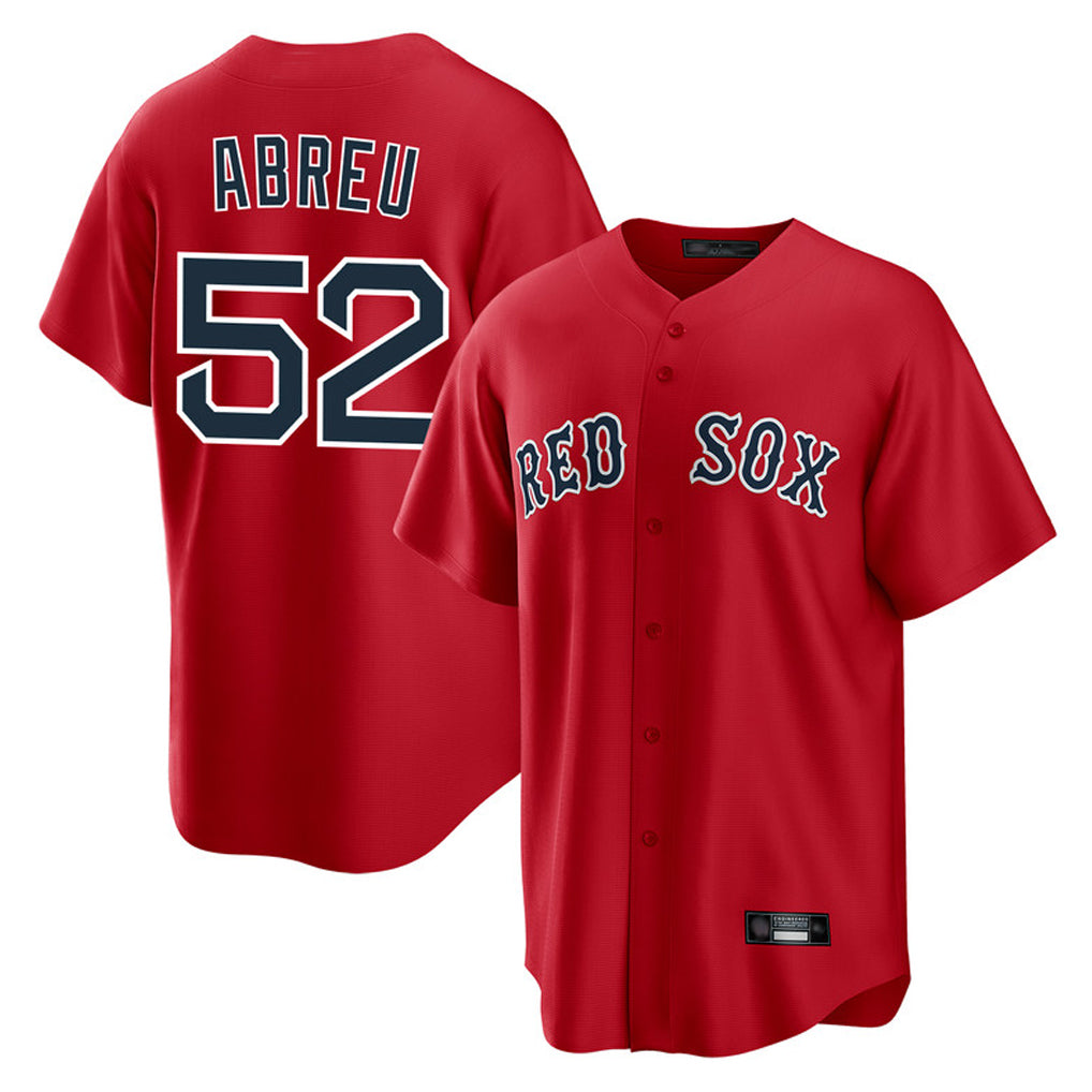 B.Red Sox #52 Wilyer Abreu Player Red Home Game Gdoa Stitched Jerseys