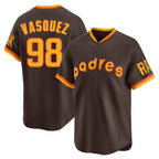 S.Diego Padres #98 Randy Vasquez Player Brown Home Cooperstown Collection Replica Game Fdoa Stitched Jerseys