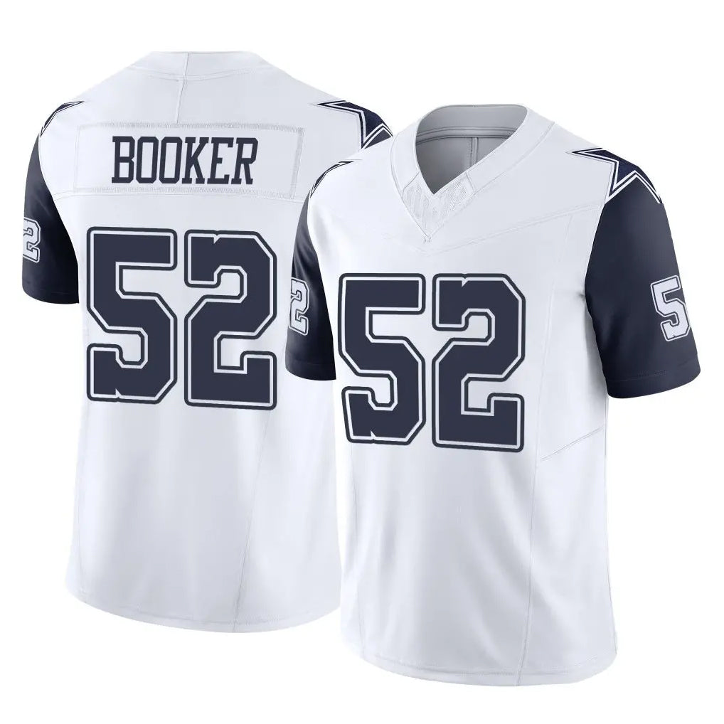 D.Cowboys #52 Tyler Booker Player White-Navy Limited Vapor F.U.S.E. Home Game Gdoa Stitched Jerseys