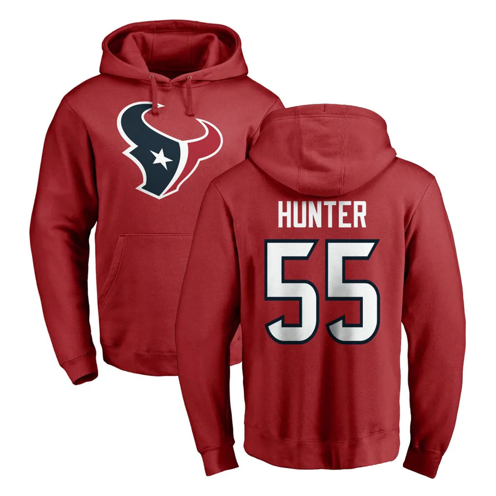 H.Texans #55 Danielle Hunter Player Red Pro Line Pullover Hoodie Limited Game Gdoa Stitched Jerseys