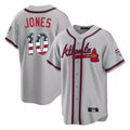 A.Braves #10 Chipper Jones Player Gray USA 250 Fourth Of July Limited Home Game Gdoa250Ys Stitched Jerseys