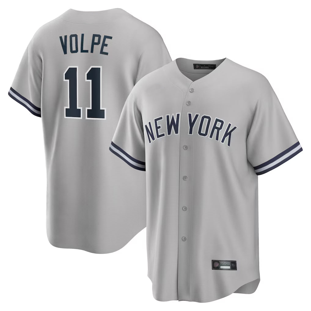 NY.Yankees #11 Anthony Volpe Player Gray Road Game Fdoa Stitched Jerseys