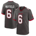 TB.Buccaneers #6 Baker Mayfield Player Pewter Alternate Home Game Gdoa Stitched Jerseys