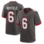 TB.Buccaneers #6 Baker Mayfield Player Pewter Alternate Home Game Gdoa Stitched Jerseys
