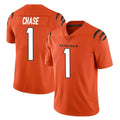 C.Bengals #1 Ja'Marr Chase Player Orange Vapor Untouchable Limited Home Game Gdoa Stitched Jerseys