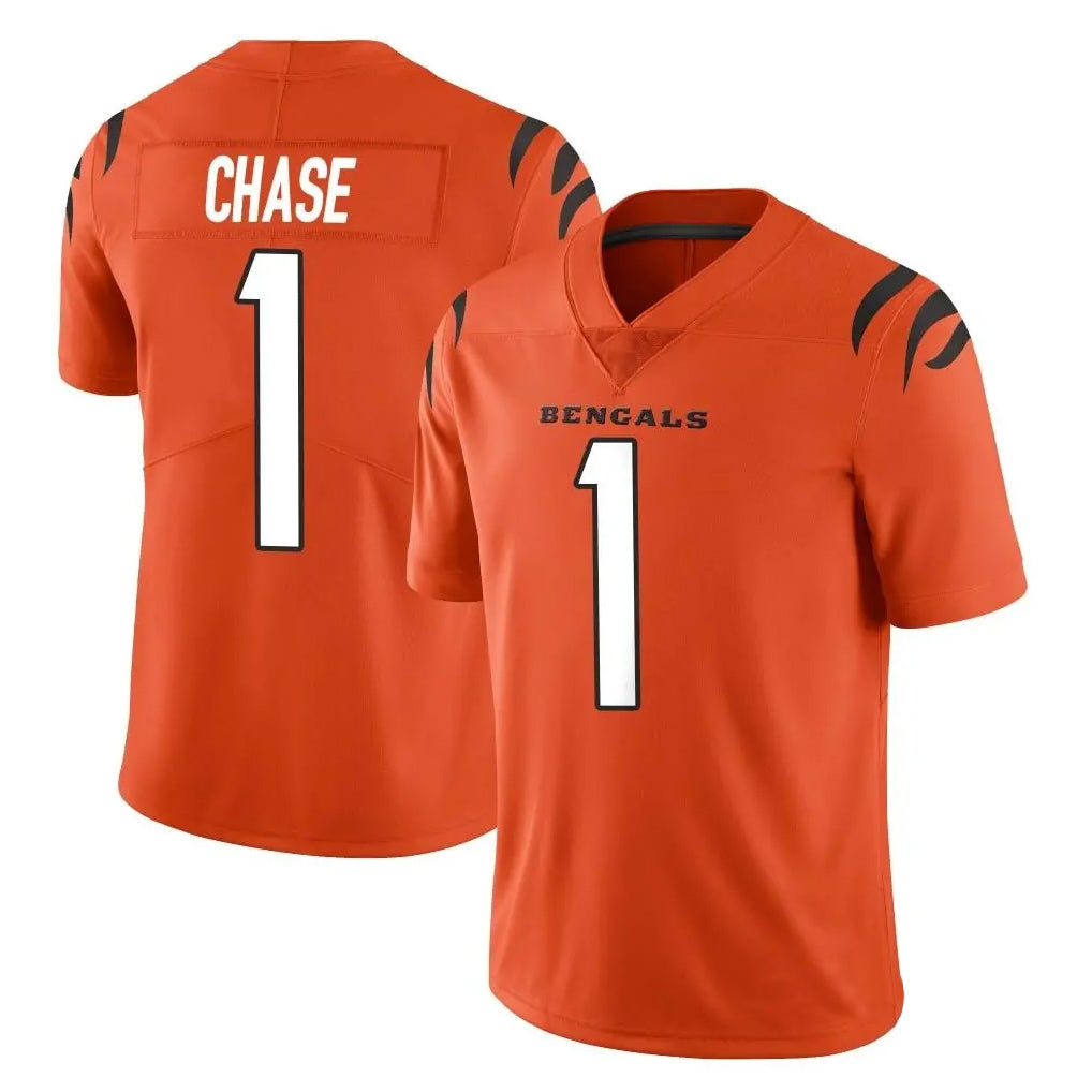 C.Bengals #1 Ja'Marr Chase Player Orange Vapor Untouchable Limited Home Game Gdoa Stitched Jerseys