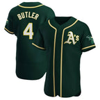 Athletics #4 Lawrence Butler player Green Authentic Alternate Stitched Jersey
